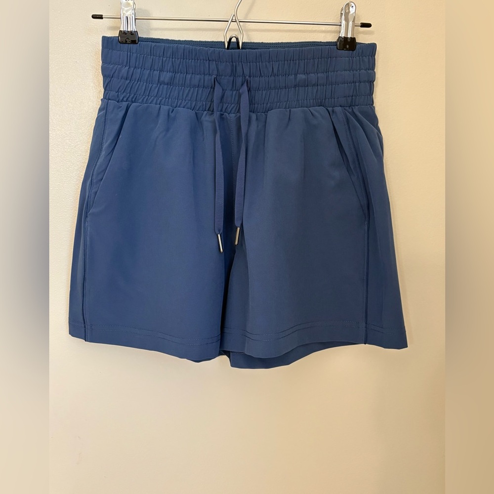 SPANX Women's Athletic Blue Shorts with side pockets Elastic Waistband Sz:XS